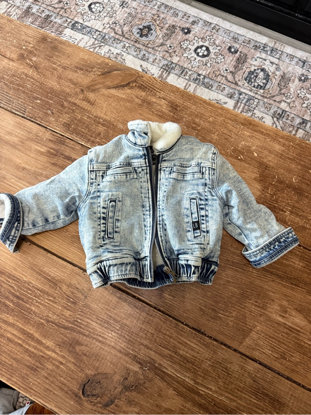 Little Bipsy Light Blue Sherpa-Lined Denim Jacket